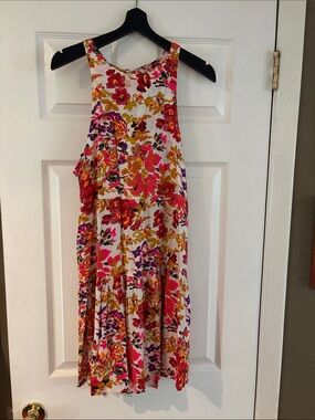 NATURAL LIFE Hallie Floral Halter Mini Dress